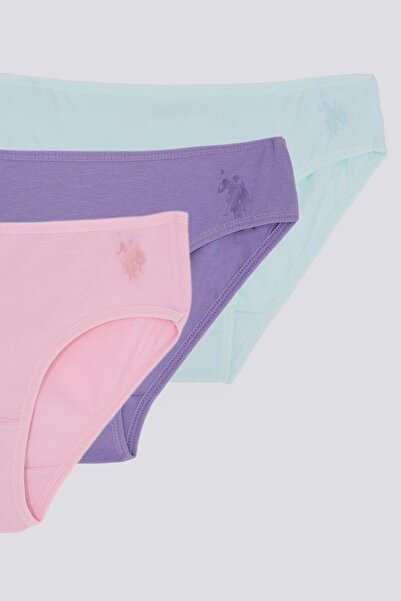 U.S. Polo Assn. 3-Piece Pink Lilac Nile Color Girls' Underwear