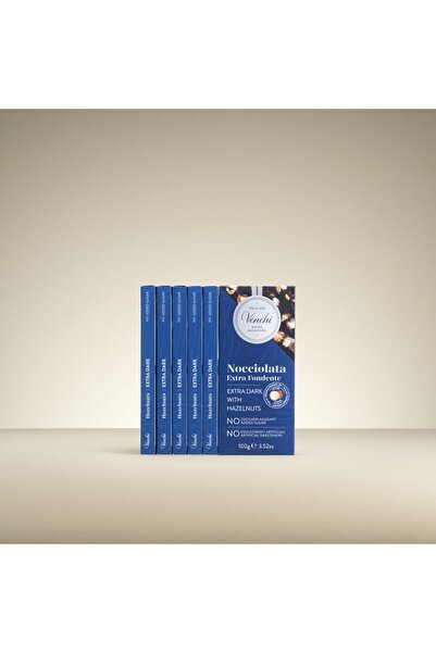 Venchi NO Added Sugar Dark Chocolate Hazelnut Bars Bundle of 6