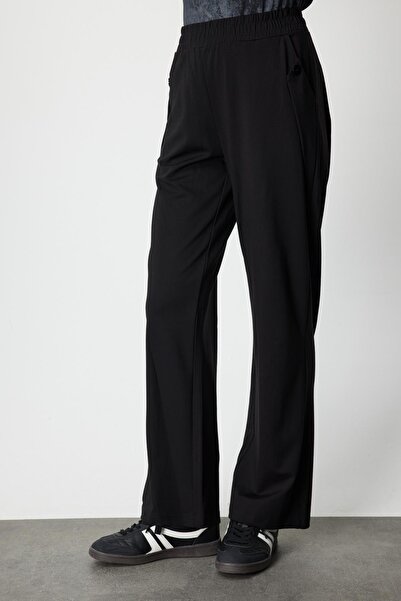 KATREGİYİM On Fashion Plus Size Pocket Button Detail Wide Leg Sweatpants