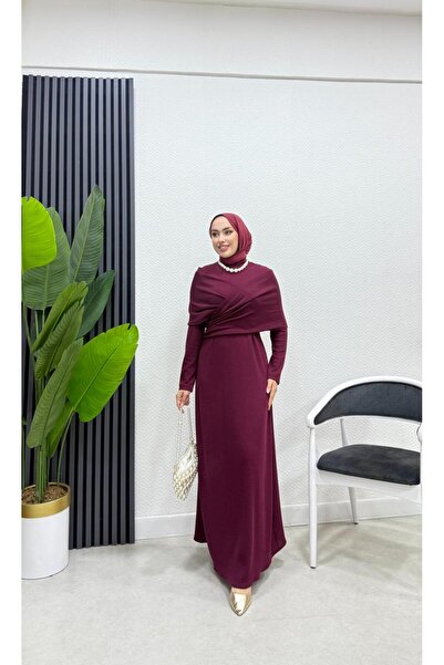 moda crn Hira Çapraz Drapeli Tesettür Elbise