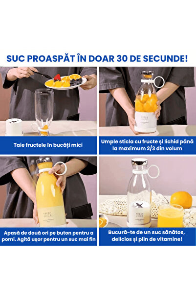 OferteTop Portable Blender for Juices, Smoothies and Smoothies, with USB Charging and Fast Mixing