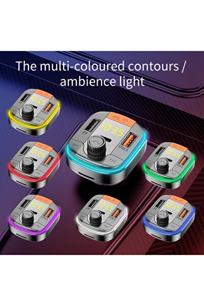 Generic Bluetooth Car Transmitter with Dual USB, QC3.0 Fast Charge, LED Display & Handsfree Calling