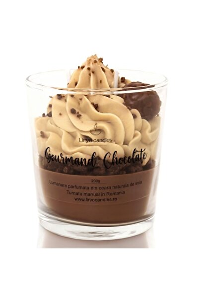 Liryo Candles Scented candle made of 100% natural soy wax, 200g - Gourmand Chocolate fragrance