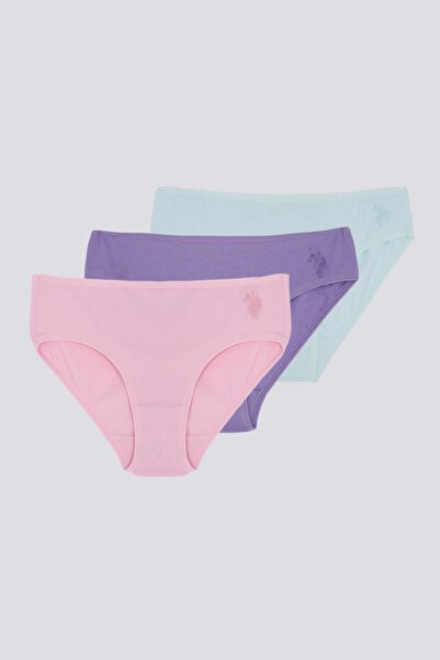 U.S. Polo Assn. 3-Piece Pink Lilac Nile Color Girls' Underwear