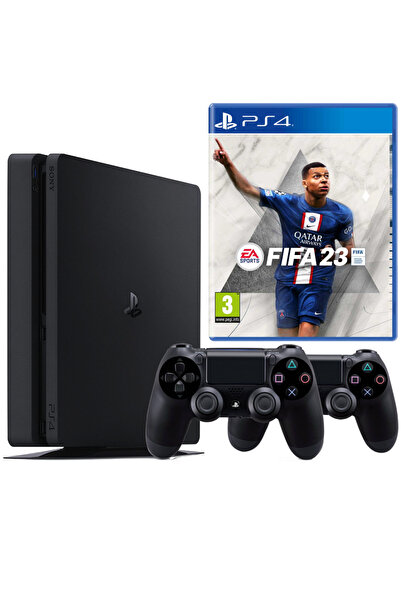 Sony Consolă PlayStation 4 SLIM PS4 500GB + 2 controllere + FIFA 23 - Second Hand