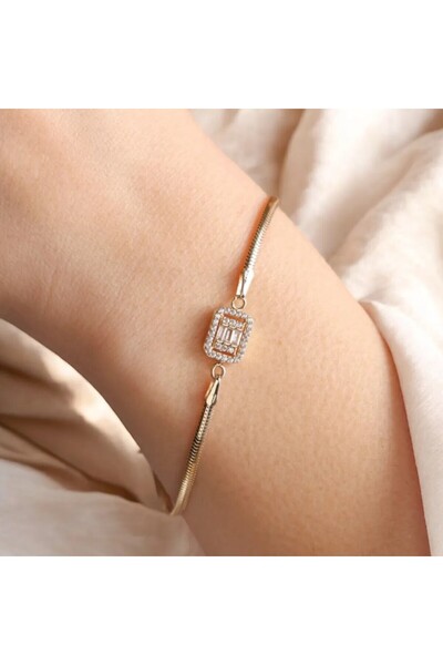 Hakan Güler Kuyumculuk Altın Hediyelik Baget Taşlı Model Bilezik