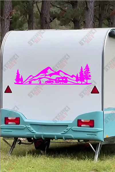 STİCKERCI BEY غطاء لاصق للعربات المتنقلة بتصميم جبلي