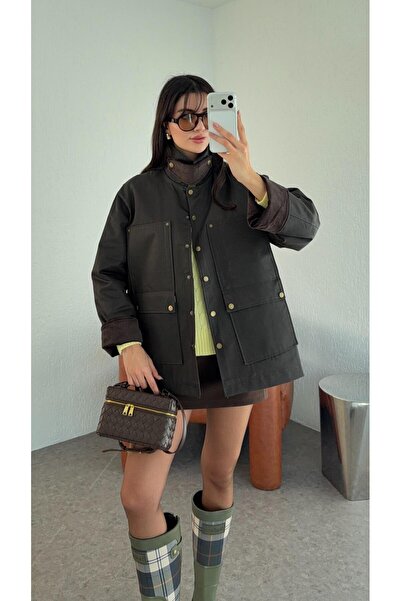 HAZELANNA Mumlu Kahve Ceket