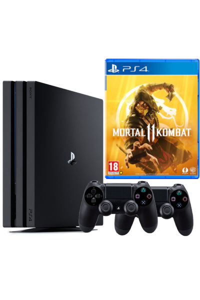 Sony Consolă PlayStation 4 PRO PS4 1TB + 2 controllere + Mortal Kombat 11 (la mâna a doua)