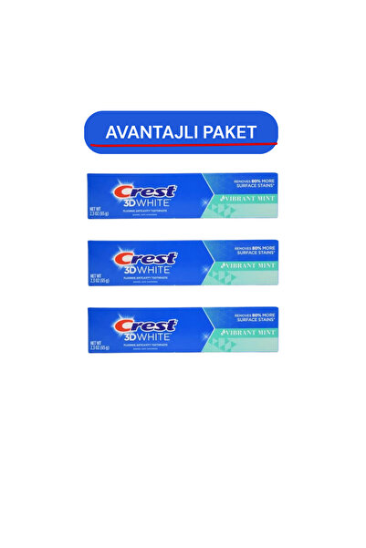 CREST 3D White Vibrant Mint Fluoride Anticavity Toothpaste Naneli Diş Macunu (3 adet)