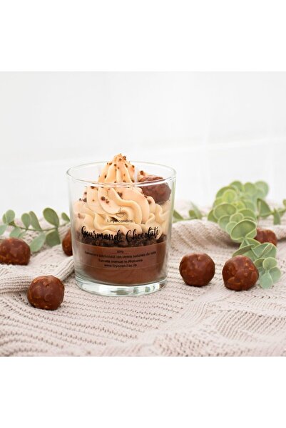 Liryo Candles Scented candle made of 100% natural soy wax, 200g - Gourmand Chocolate fragrance