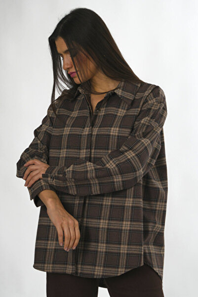 ABBRA Γυναικείο πουκάμισο με κρυφά κουμπιά Woodcutter