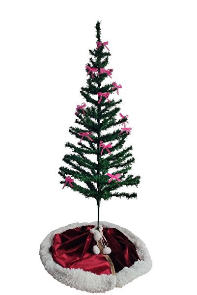 MODA NUR 12 Neon Pink, Christmas Pine Tree Bow Ribbons. New Year Christmas Party Decoration Ornaments