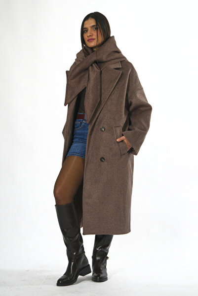 ABBRA Γυναικείο παλτό με επένδυση σάλιου