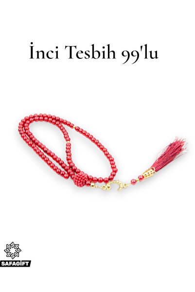 Safa Gift Luxury Dowry Gift Prayer Rug and Rosary Set, Velvet Textured, Soft, Stylish and Fringed Prayer Mat