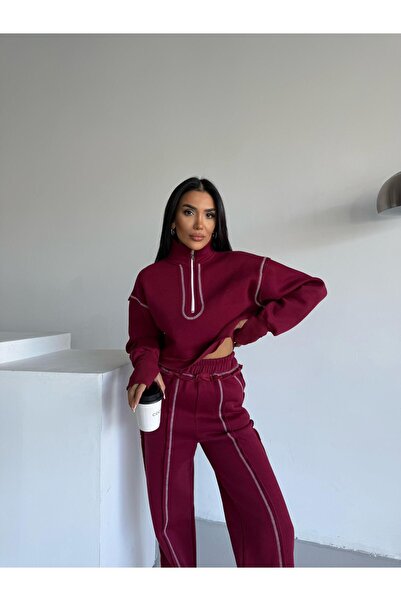 LUNES Three Thread Ş Fleece-Lined Suit with Stitching Detail