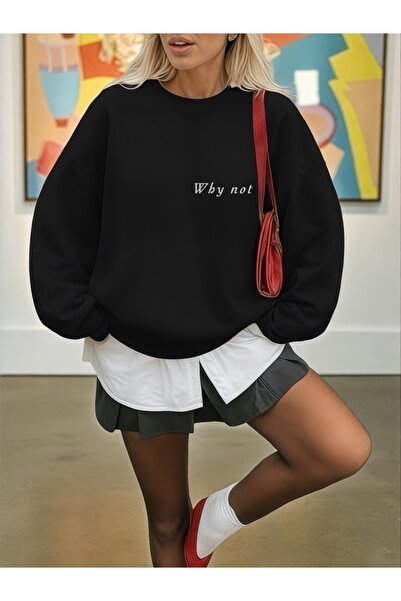 ArtYus Φούτερ Unisex με μακριά μανίκια WHY NOT Transfer με τύπωμα μεγάλου μεγ...