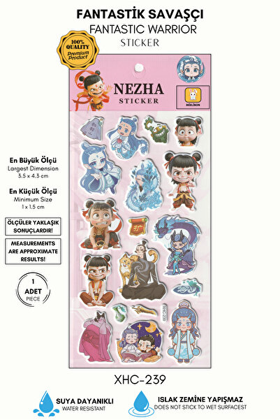 Mielibon Mistik Kahramanlar Kabartmalı Sticker Seti – Büyülü Savaşçı Koleksiyonu