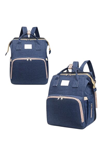 OEM Schoolbag 40x30x8 cm useful for small children, easy folding bed mode, equipped with mosquito net, blue