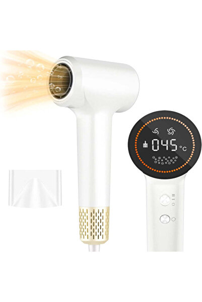 Velixo Professional Hair Dryer 1500W, LCD, 4 Temperatures, 2 Speeds, Fast Drying, Negative Ions, Nozzle