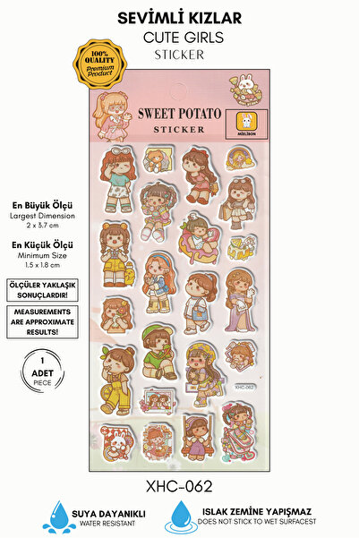 Mielibon Sevimli Kızlar Günlük Kombin ve Hobi Temalı Dekoratif Sticker Seti