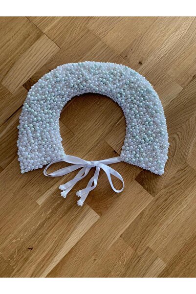 OEM Decorative detachable collar with pearls, white, elegant, accessory for dresses and blouses