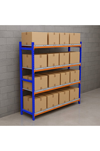 ALANRAF 4 Katlı Depo Rafı 60x120x200 Cm Hafif Rack Raf 300-350 Kg Taşıma Kapa...