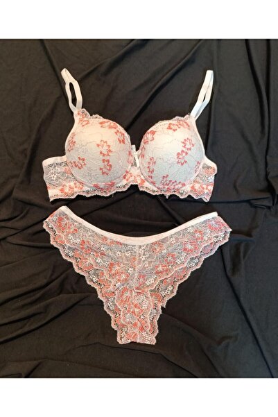 H.E SECRET TOUCH SECRET Beyaz Pembe Çiçekli Dolgulu Balenlli Destekli Sütyen ...