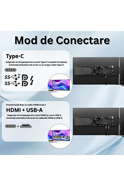 Velixo Dual Extendable Laptop Monitor 13.3–17", 15.6" IPS Full HD 1080P, 60Hz, USB-C, Plug & Play, Portable