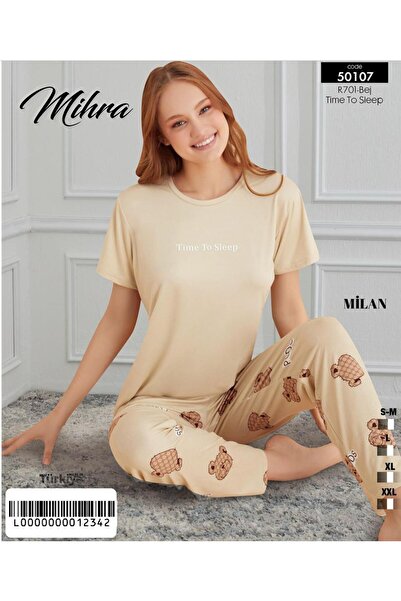 Mihra Σετ πιτζάμες Milan κοντομάνικο - μακρύ κάτω μέρος PJT8101