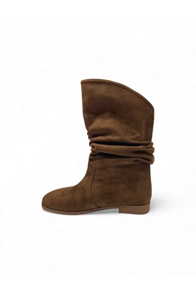 İST FİDAN KUNDURA Γυναικείες μπότες από σουέτ με κορδόνια με κορδόνια στο μύτη