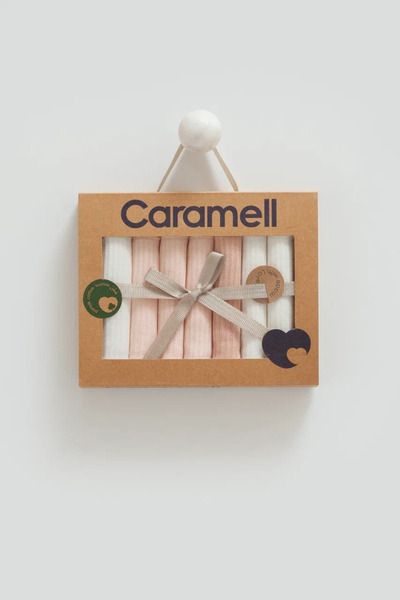 Caramell 7-Pack Mouth Wipes Romantic Col Salmon