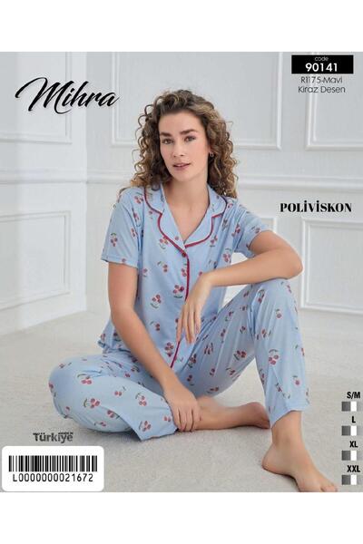 Mihra Поливискозен комплект пижама с копчета PJT3401