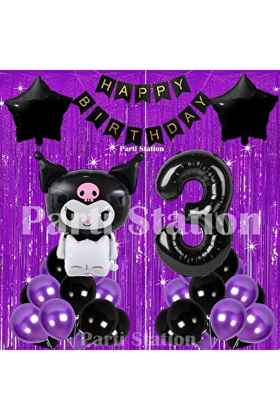 Parti Station Kuromi Concept 3Rd Birthday Balloon Set