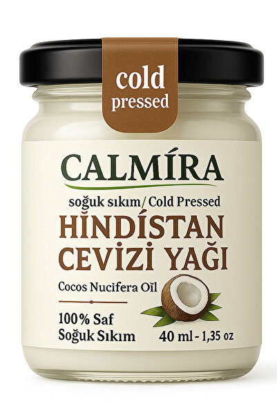 CALMİRA Hindistan Cevizi Yağı 40 ml / Saf Soğuk Pres / Cocos Nucifera Oil / Katkı Koruyucu içermez