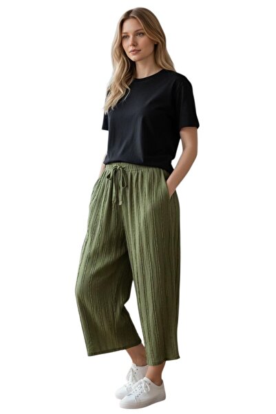 GÖMLEK GALERİSİ Standard Size Knitted Pattern Viscose Trouser Skirt (38-48)