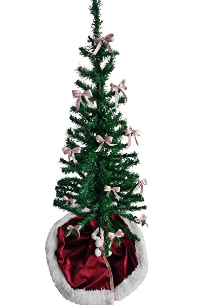 MODA NUR 12 Pieces of Pink, Christmas Pine Tree Bow Ribbon. New Year Christmas Party Decoration Ornaments