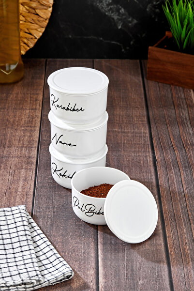 MODA OZY 3-Piece Vacuum Sealed Labeled Black Pepper/Pepper/Tyrosine/Mint Spice Set 400ml Acrylic (Plastic)