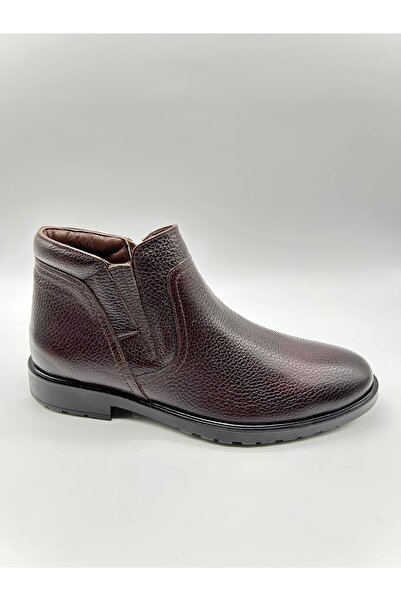 Santorino Ayakkabı Erkek hakiki deri kahve flother kauçuk taban yarım bot