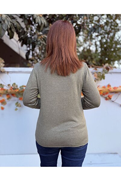 DenizEge Italian Degaje Collar Necklace Knitwear Khaki