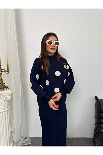 ikomteks Rose Pattern Gilet Dress Set