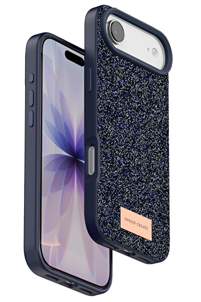 Nezih Case Apple iPhone 17 Air Compatible Stylish Cover with Velvet Interior Surface and Shiny Stone