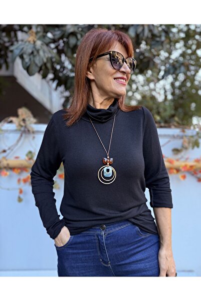 DenizEge Italian Degaje Collar Necklace Knitwear Black