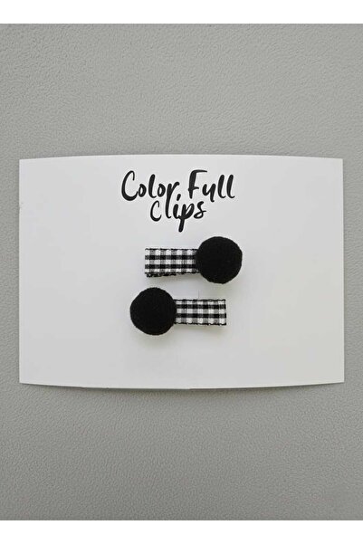 COLORFULLCLİPS Pötikare Black 3.5 cm Clip Buckle Set of 2