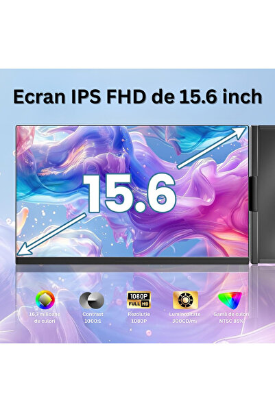 Velixo Dual Extendable Laptop Monitor 13.3–17", 15.6" IPS Full HD 1080P, 60Hz, USB-C, Plug & Play, Portable