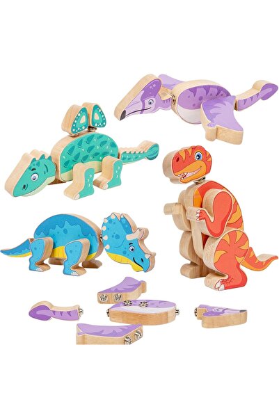 Generic Ahşap Oyuncak Dinozor Yapım Seti – STEM Eğitim 3D Montaj Oyuncağı, Mo...