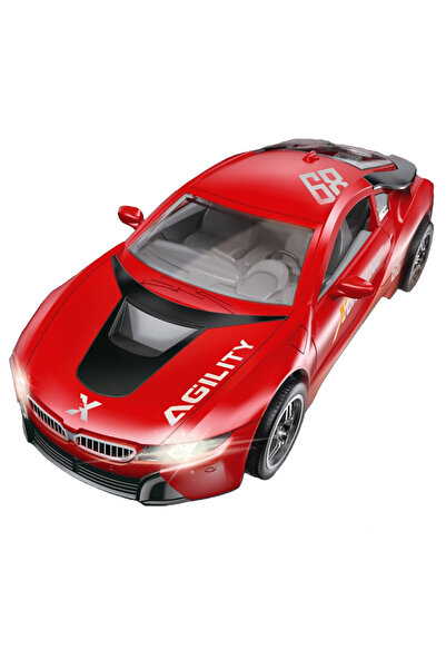 SergadiOnline.ro Sport remote control car with lights and sounds, 20 cm, USB rechargeable, red