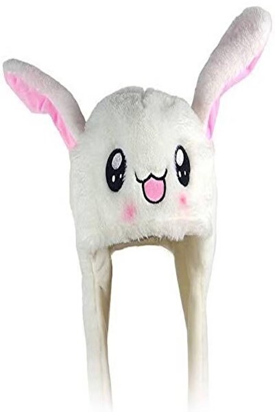 Generic Funny girls' fashion dress-up hat with a stuffed bunny design, perfect as a Christmas gift. (Press-up hat available)