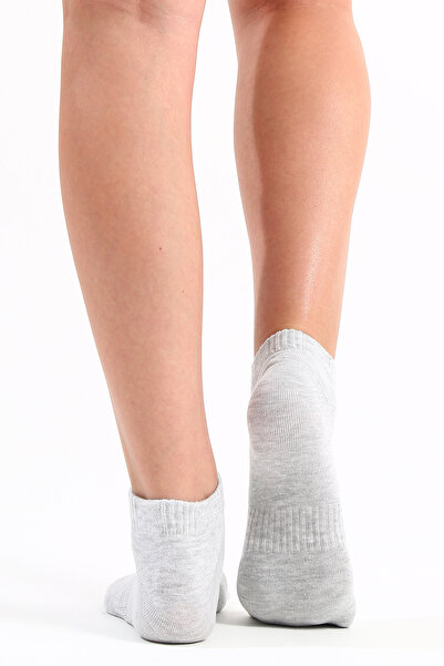 The huez 3-Piece Cotton Women's Socks, Breathable, Anti-Sweat Soft Booties Socks (Grey)