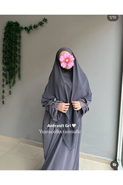 Yüsra Collection Erva Abaya and Long Sufle Set of 2